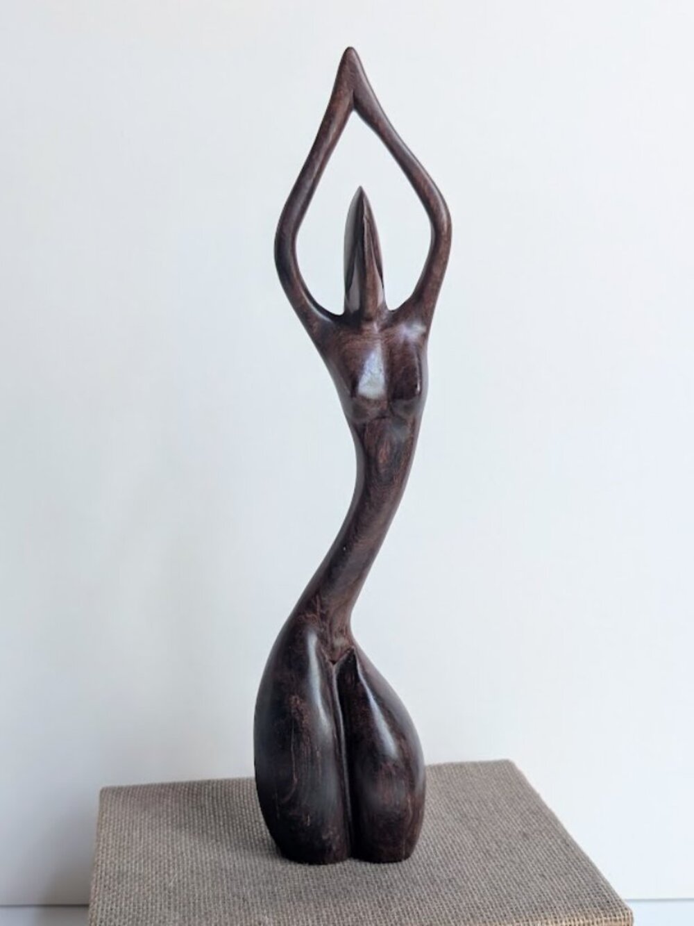 vintage Hand Carved Wood Female Nude sculpture 12" Tall